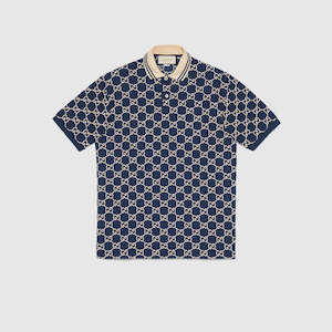 Clothing: GG stretch cotton Dark blue polo 3XL