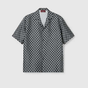 Gucci Silk shirt with GG Shadow Grey & White