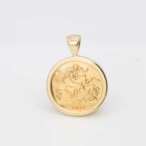 9ct Gold Half Sovereign Plain Pendant