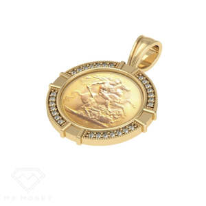 Half Sovereign Diamond Pendant