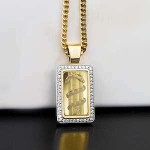 Lunar Snake Pamp Bar Pendant With Natural Diamonds