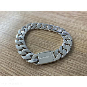 MR MONEY Sterling Silver Bracelet Curb Link 23cm