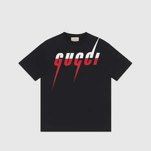 Gucci T-shirt with Gucci Blade print Red & White Size 2xl