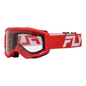 Fly '24 Focus Youth Goggle - Red / White with Clear Lens