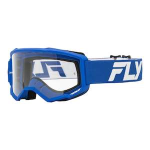 Fly '24 Focus Youth Goggle - Blue / White with Clear Lens