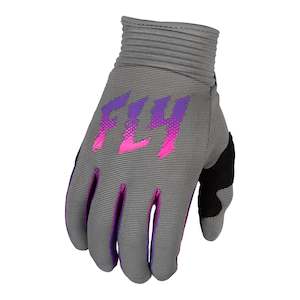 Fly Racing 2024 Youth F-16 Gloves - Grey / Pink / Purple