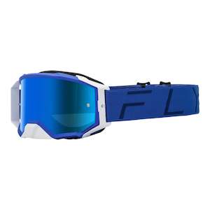 Fly Racing 1: FLY Racing 2024 Zone Pro Goggle - Blue with Sky Blue Mirror / Sky Blue Lens