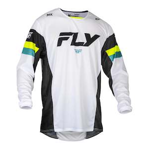 Fly Racing 1: Fly Racing 2024 Kinetic Prix Jersey - White / Black / Hi-Vis