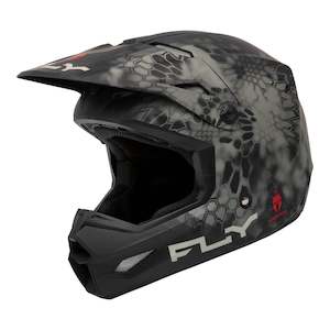 Fly Racing 1: Fly Racing 2024 Kinetic S.E. Kryptek Helmet - Matte Moss Grey / Black