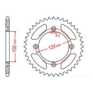 Whites Motorcycle Parts: Rear Sprocket OE Steel 798 51T #428