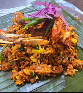 Takeaway food: Special Kottu Rotti Wrapped in banana leaf 🍃 😋 with delivery fee