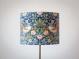 42cm William Morris Drum Floor Lamp Shade - Strawberry Thief