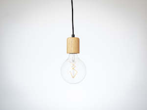 Wooden Bare Bulb Pendant