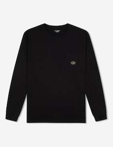 Clothing wholesaling: Mondo Longsleeve Patch Tee - Black