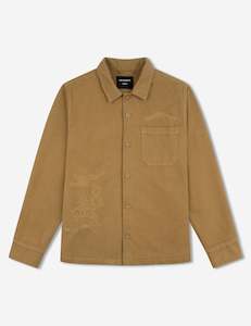 Koi Stitched Overshirt - Camel