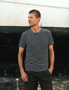 Breton Stripe Tee - Navy/Grey Marle