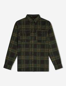 Clothing wholesaling: Sawyer Cord Longsleeve Shirt - Army Check