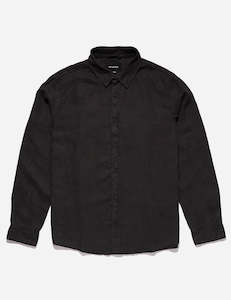 Clothing wholesaling: Linen Long Sleeve Shirt - Black