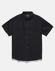 Linen Short Sleeve Shirt - Black