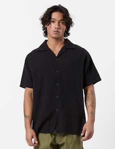 Clothing wholesaling: Waffle Short Sleeve Shirt - Black