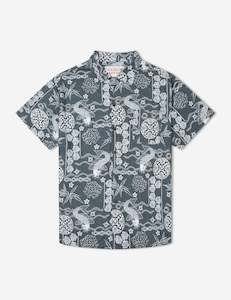 Koi Cuban Shirt - Indigo