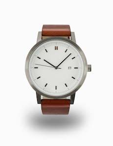 Earl 42mm Watch - Silver/White/Tan