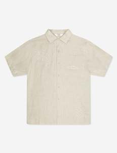 Clothing wholesaling: Huck Embroidered Short Sleeve Shirt - Natural