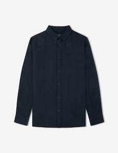 Clothing wholesaling: Linen Long Sleeve Shirt - Navy