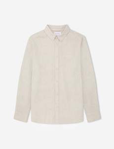 Linen Long Sleeve Shirt - Natural