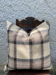 100% Wool Check Cushion