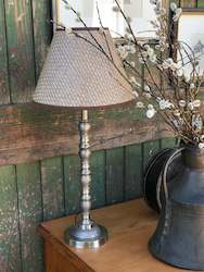 Homewares: Grooved Silver Lamp