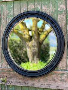 Black & Gold Round Mirror