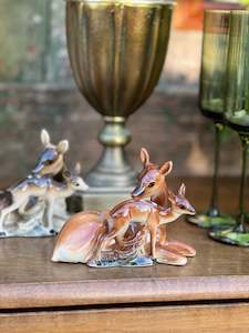 Vintage Porcelain Deer & Fawn