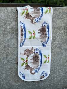 Christmas Hare Double Oven Mitt