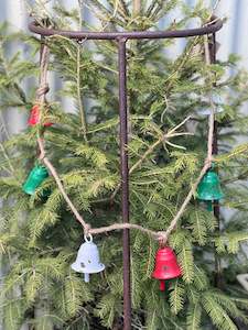 Green & Red & White Metal Bell Garland