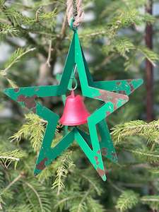 Green Metal Hanging Star Bell