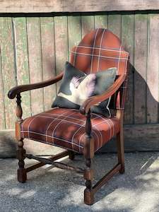 Homewares: Vintage Tartan Wooden Chair