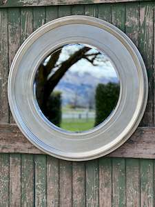 Country Silver Round Mirror