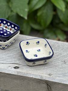 Polishware Small Square Dish 'Blueberry'