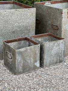 Homewares: Small Iron Square Planter