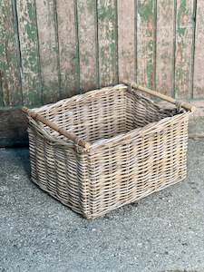 Large Wooden Handle Cane Basket