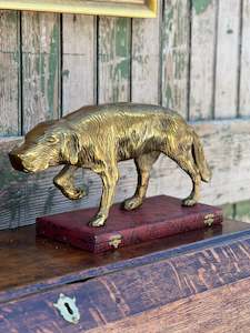 Homewares: Brass Look Pointer Dog