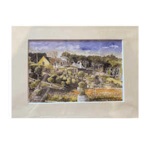 Mudbrick Watercolour Print Mudbrick Restaurant Waiheke Island Wine Vineyard Tour…