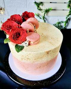 Shades of Red Floral Cake