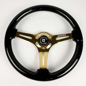 Scarles Prestige Steering Wheel - Black/Gold