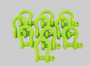 Bow Shackle Rated 6.5T GREEN - x10 Shackles