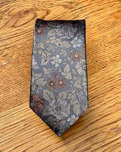 Silandro | Pure Silk Tie | Grey Floral