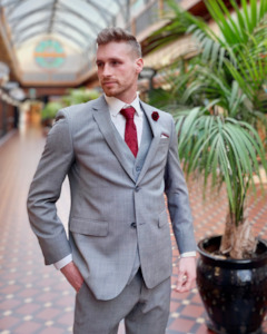 WEDDING SUIT HIRE | Savile Row | 'Chrome' Wool Mix Suit Jacket | Grey