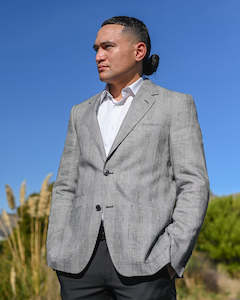 Menswear: Daniel Hechter | Sports Coat | Linen-Cotton Blend | Grey Check | CLEARANCE