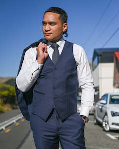 Menswear: Savile Row | Merino Wool Suit Waistcoat | FW1 -Navy